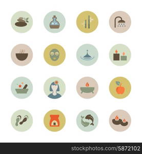 Set of flat icons on a theme spa. Vector illustration