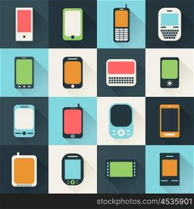 Set of flat icons phone. Vector illustration