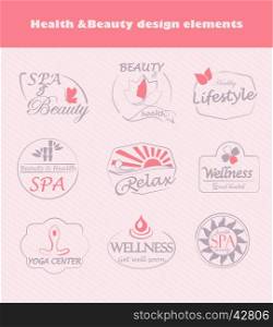 Set of flat labels for beauty, spa and fashion, vector.