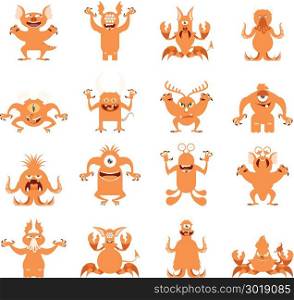 Set of flat moster icons7. Vector image of the set of monster flat icons