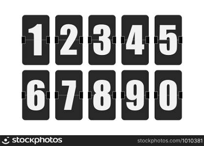 set of flipped scoreboard numbers in flat style. set of flipped scoreboard numbers in flat