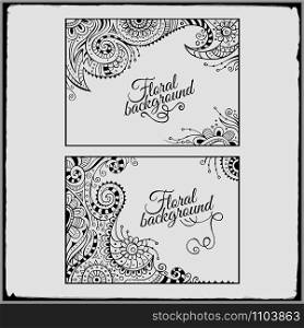 Set of floral decorative vector frames for you text. Set of floral decorative vector frames