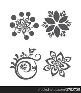 Set of floral design elements, useful for various projects