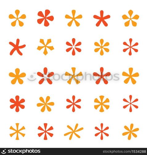 Set of flower and floral icon decorative design elements Vector.
