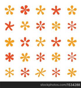 Set of flower and floral icon decorative design elements Vector.