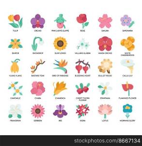 Set of Flower thin line icons for any web and app project.