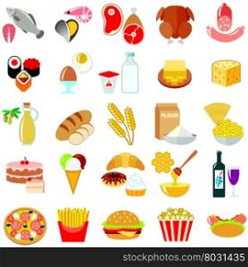 Set of food icons design illustration