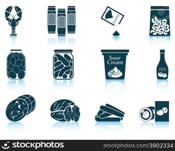 Set of food icons. EPS 10 vector illustration without transparency.