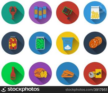 Set of food icons in flat design