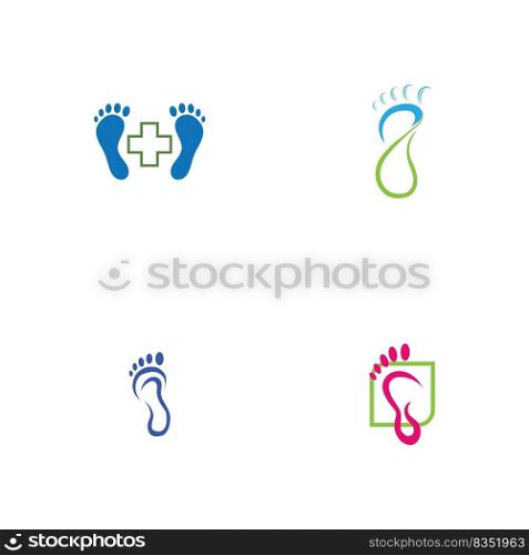 set of Foot print logo design template
