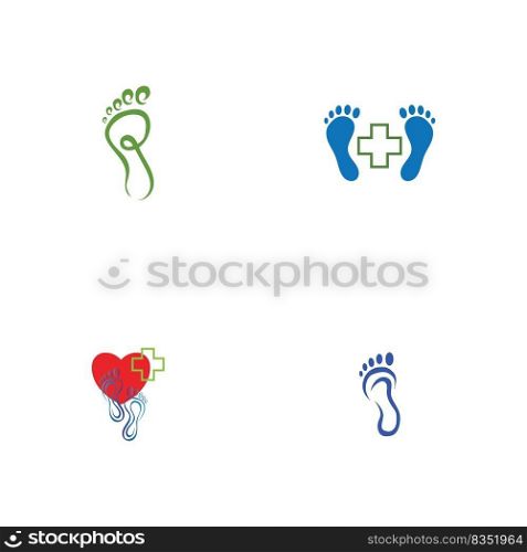 set of Foot print logo design template