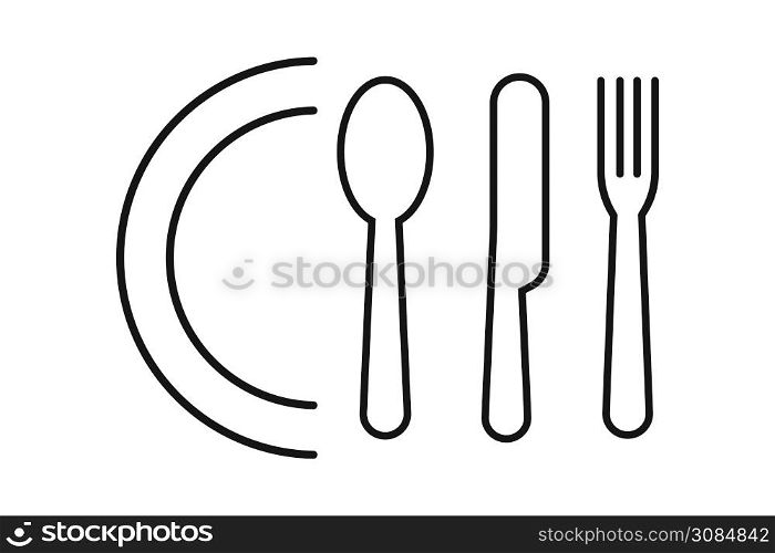 Set of fork knife and spoon. Vector isolated element. ?utlery collection.