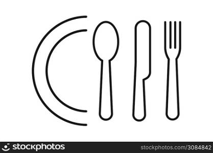 Set of fork knife and spoon. Vector isolated element. ?utlery collection.
