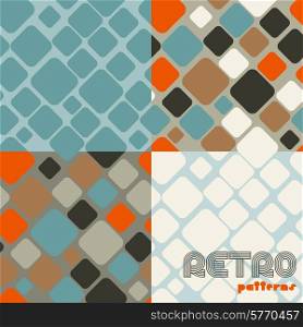 Set of four abstract retro seamless patterns.