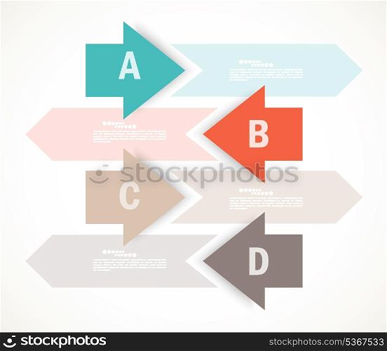 Set of four banners with arrows. Infographic design