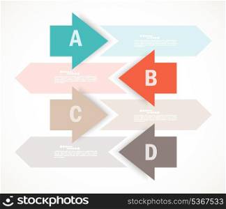 Set of four banners with arrows. Infographic design