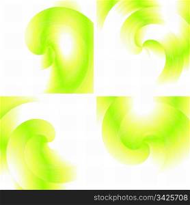 Set of four fractal backgrounds with space for text, vector illustration