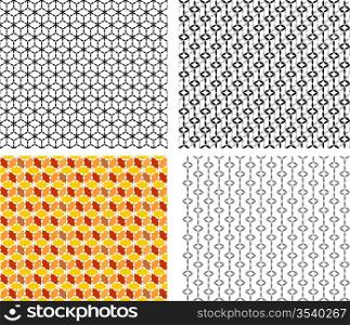 set of four seamless pattern, vector, geometric ornament