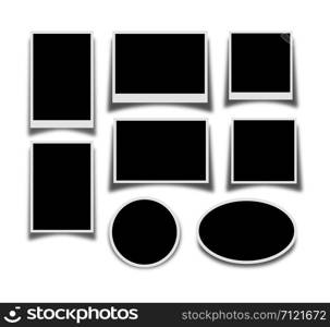 set of frames for photos, pictures or illustrations. Different size, shape and edge width