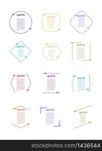 set of frames for quotes. An empty template for text information. Vector stock illustration