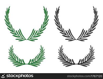 Set of frames with natural herbs of the fields. Colorful and black print wreaths with fennel. Branches of plants. Vector template for invitations, cards and banners. Set of frames with natural herbs of the fields. Colorful and black print wreaths with fennel. Branches of plants. Vector template