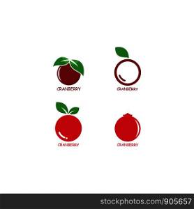 Set of fresh cranberry logo template vector icon illustration concept