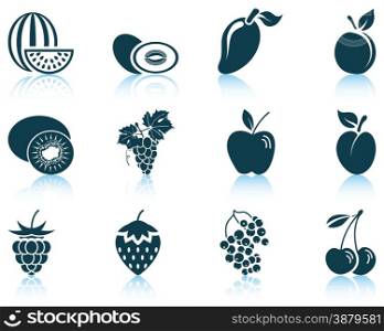Set of fruit icon. EPS 10 vector illustration without transparency.