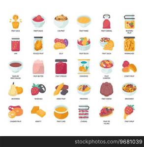 Set of Fruit Preserves thin line icons for any web and app project.