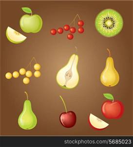 Set of fruit. vector, gradient, transparency, EPS10