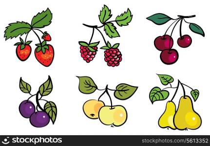 Set of fruits and berries