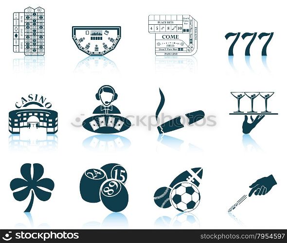 Set of gambling icons. EPS 10 vector illustration without transparency.