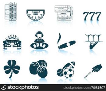 Set of gambling icons. EPS 10 vector illustration without transparency.