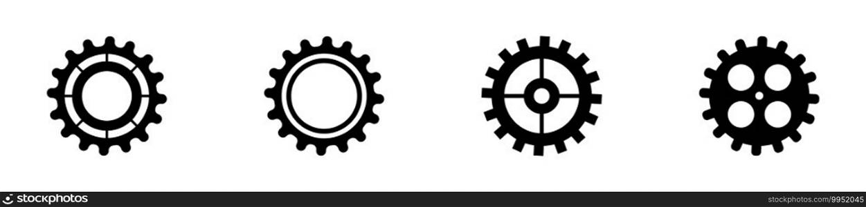 Set of gear icon. Vector gears collection on white background.. Set of gear icon. Vector gears collection.