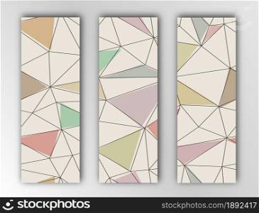 Set of geometric backgrounds for banners, textures, textiles, cards, wallpapers and creative designs. Flat style.