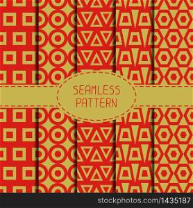 Set of geometric national chinese seamless pattern. Collection of wrapping paper. Paper for scrapbook. Chinese new year 2016. Beautiful vector illustration. Background. Graphic texture.. Set of geometric national chinese seamless pattern. Collection of wrapping paper. Paper for scrapbook. Chinese new year 2016. Beautiful vector illustration. Background. Stylish graphic texture.