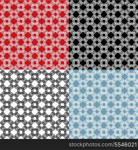 Set of geometric ornaments - seamless patterns - Tangier Grid, Abstract Guilloche Background