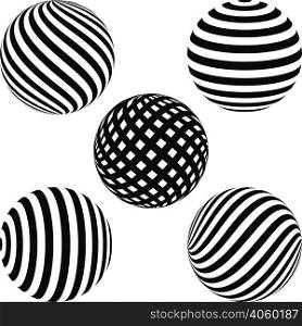 set of geometric shapes, diagonal stripes on the balloon - a sphere, a vector illustrate for print or website design. set geometric shapes