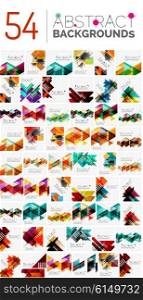 Set of geometric vector backgrounds. Collection of geometric vector backgrounds