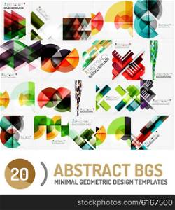 Set of geometric vector backgrounds. Collection of geometric vector backgrounds