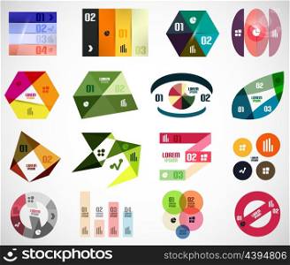 Set of geometrical infographic elements and banner templates