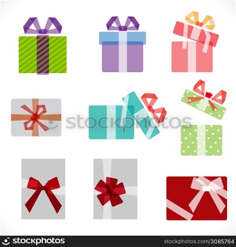 set of gift boxes icon overlapping graphic on white, vector illustration