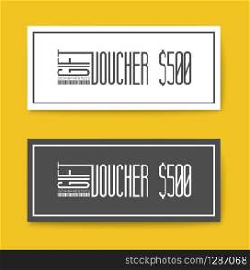 Set of gift (discount) voucher cards - black and white minimalistic version