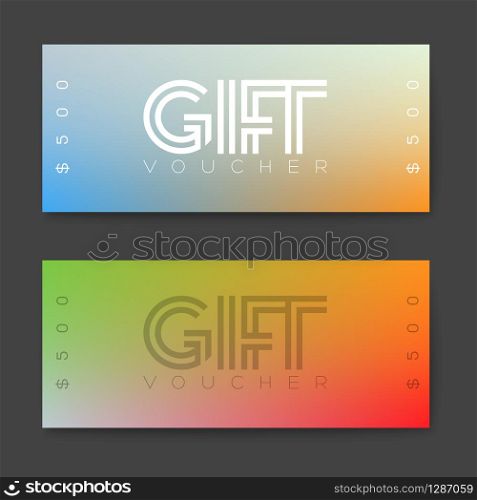 Set of gift (discount) voucher cards - minimalistic version