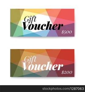 Set of gift (discount) voucher cards - modern version