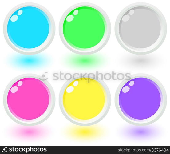 Set of glass buttons