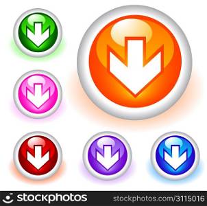 Set of glossy download buttons