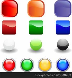 Set of glossy vector internet buttons for web design use