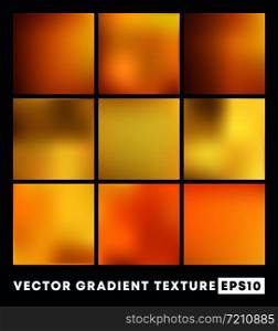 Set of gold gradient texture pattern background. Vector illustartion.. Set of gold gradient texture pattern background. Vector illustartion