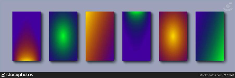 Set of gradient backgrounds soft colors . Gradient with two color. Modern background. Vector illustration. Set of gradient backgrounds soft colors . Gradient with two color. Modern background
