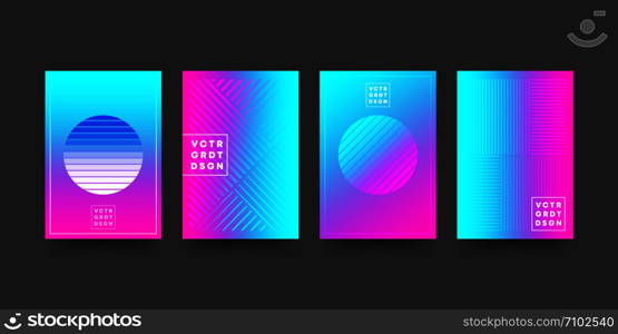 Set of gradient cover templates design for flyer, poster, brochure, typography or other printing products. Vector illustration.. Set of gradient cover templates design for flyer, poster, brochure, typography or other printing products